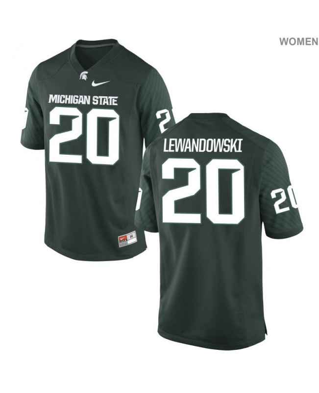 Women's Michigan State Spartans #20 Davis Lewandowski NCAA Nike Authentic Green College Stitched Football Jersey LP41B51IP